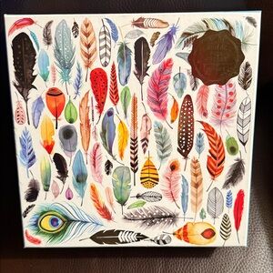 Galison Feather Foil Jigsaw Puzzle. 500 piece.  Complete.  Like new
